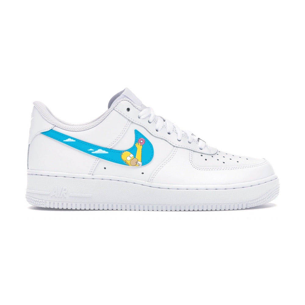 Tomkat Customs LIMITED CUSTOM SNEAKER Nike Air Force 1 low Homer Simpson Swoosh