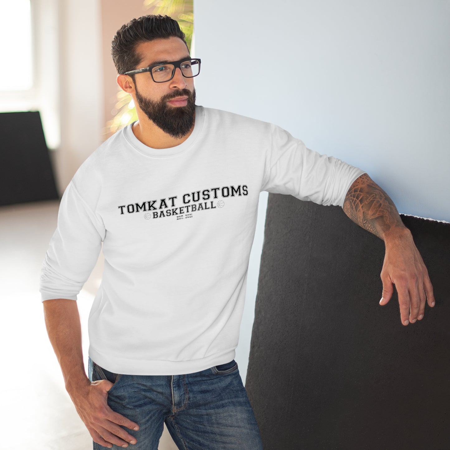 Tomkat Customs official merchandise TKC Basketball Crew Neck Sweatshirt