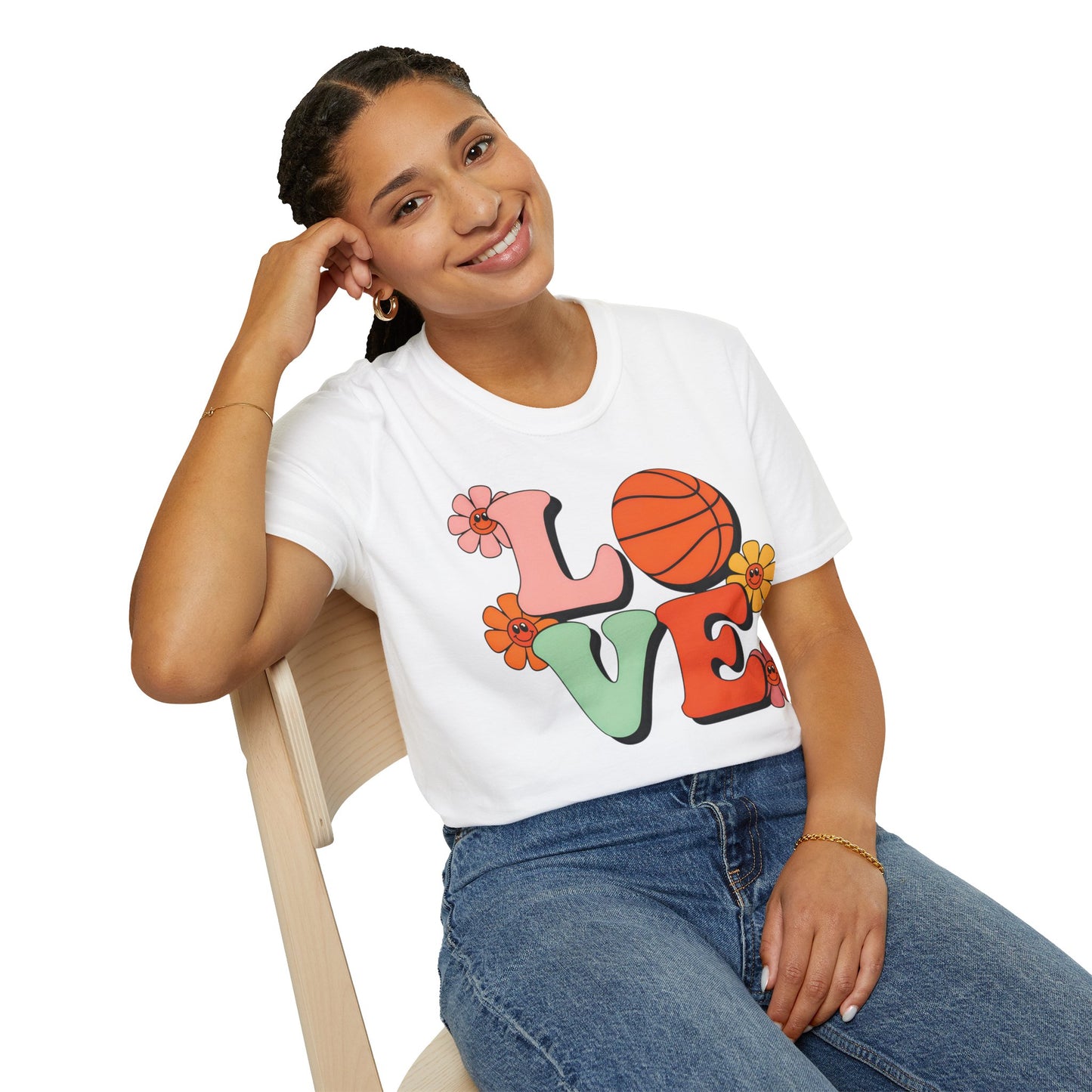 TomKat Customs Love flower power custom basketball T-Shirt