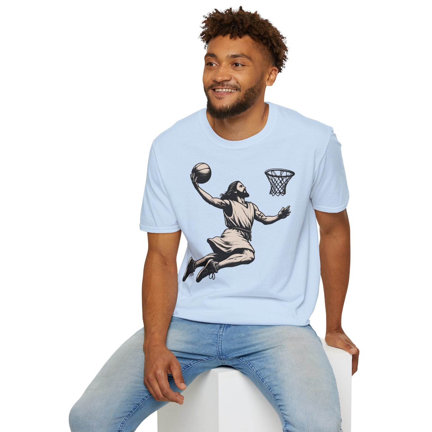 TomKat Customs Jesus dunk blue custom basketball T-Shirt 2