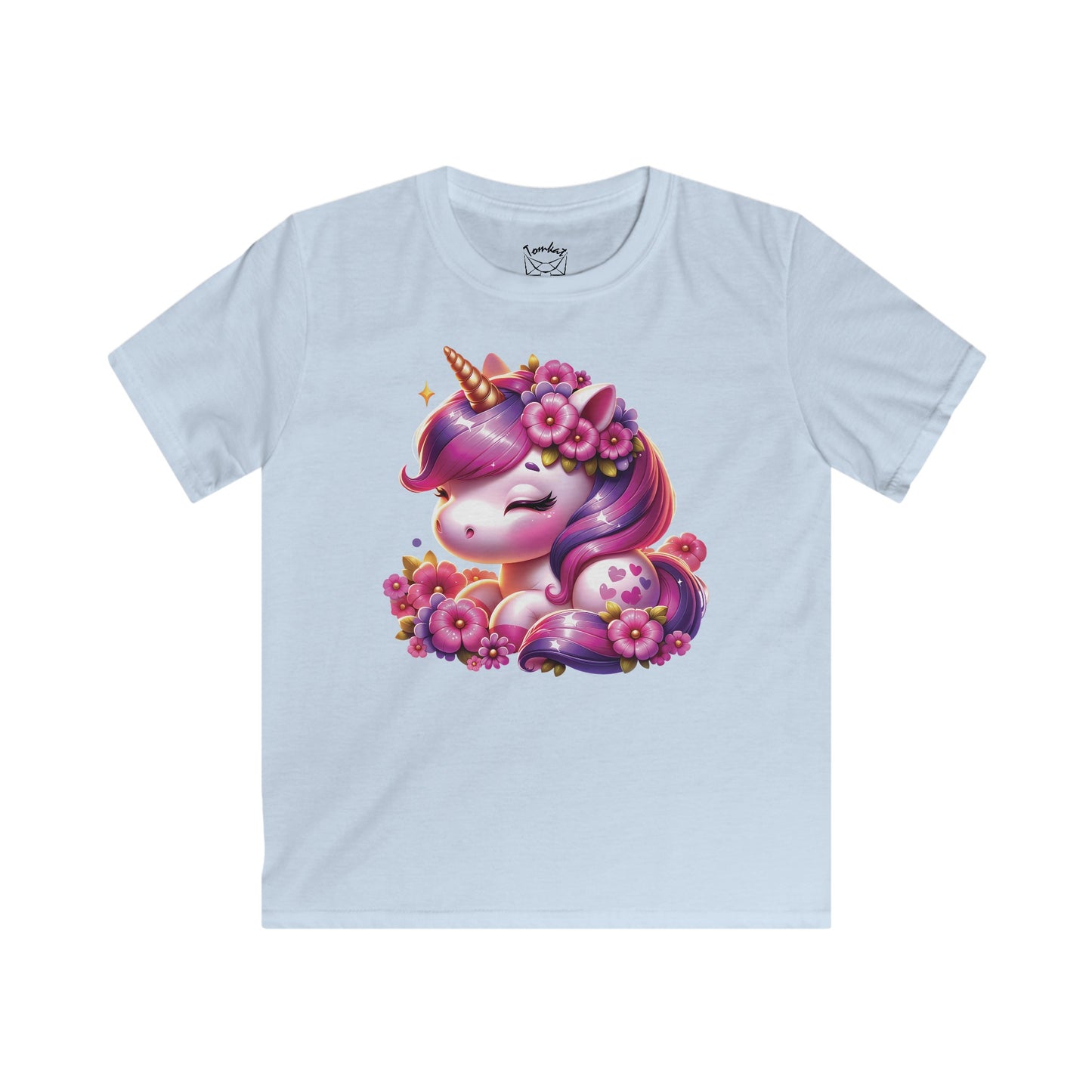 Tomkat Customs baby blue unicorn glow T-Shirt KIDS/YOUTH