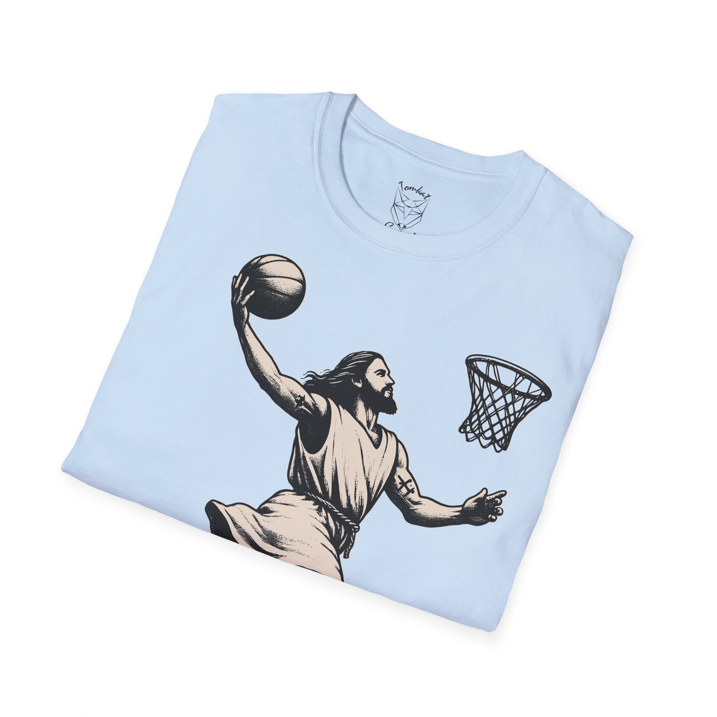 TomKat Customs Jesus dunk blue custom basketball T-Shirt 2