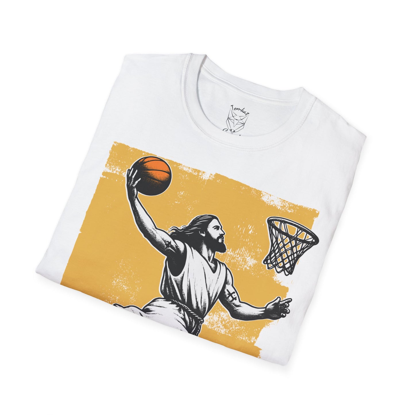 TomKat Customs Jesus dunk yellow custom basketball T-Shirt 2