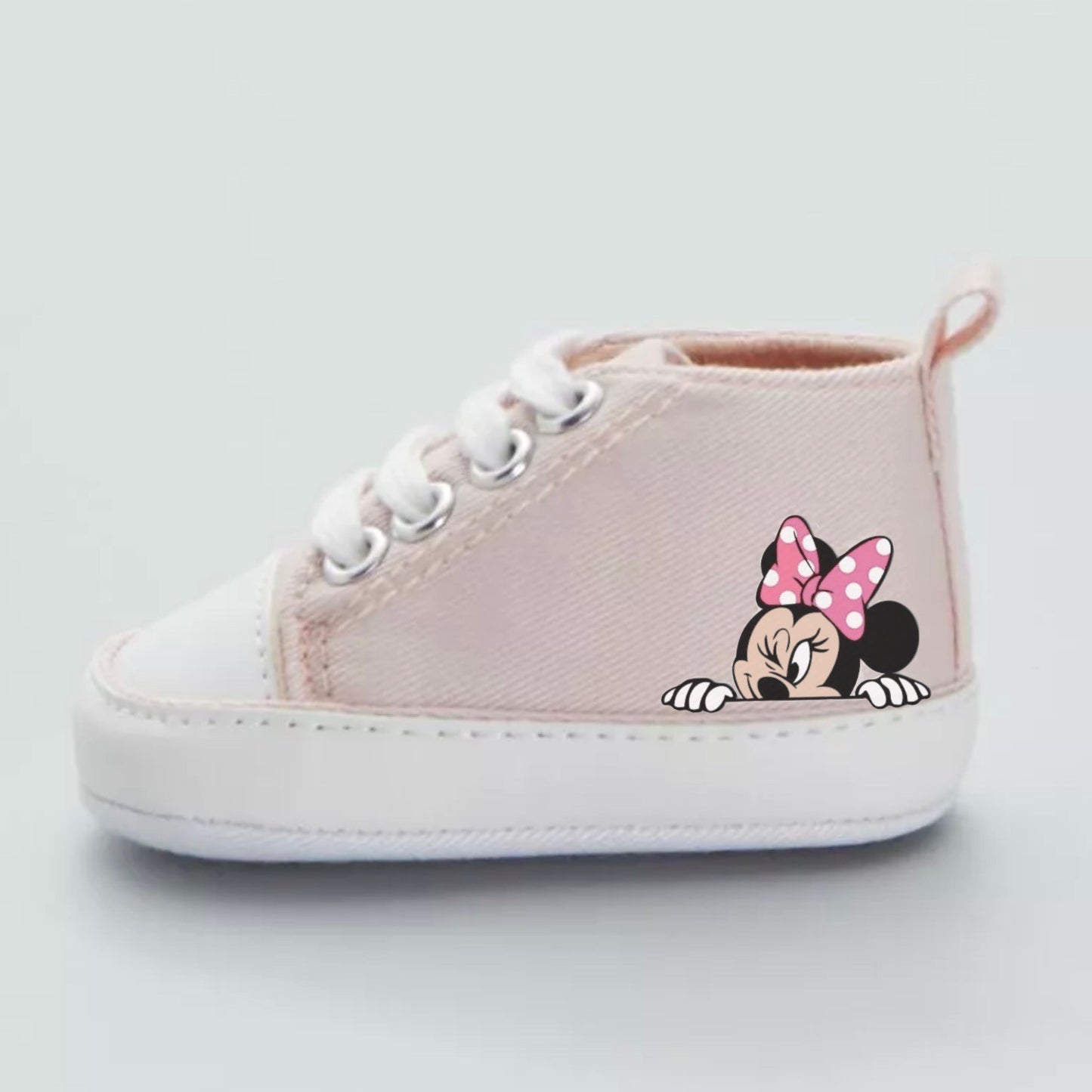 Tomkat Customs LIMITED hand geverfde Baby Bootie Minnie Mouse