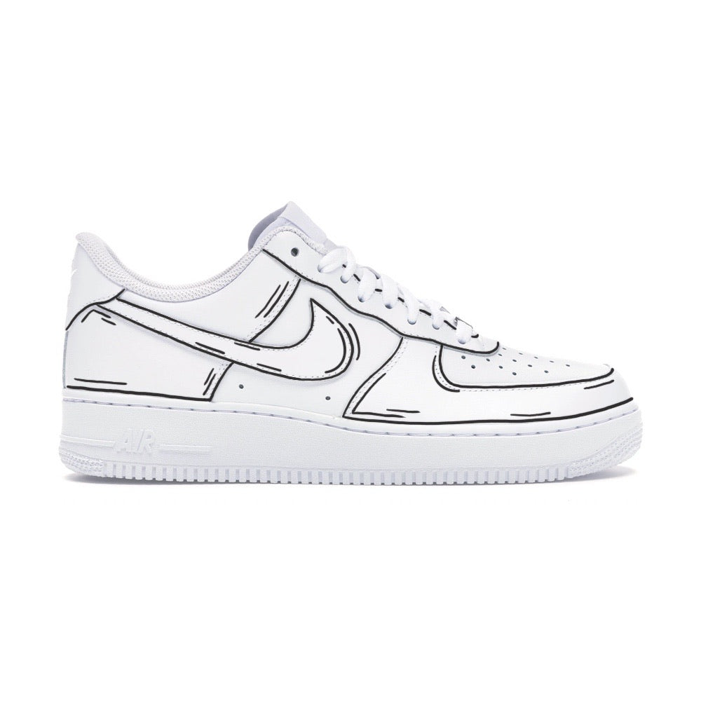 Tomkat Customs CUSTOM SNEAKER Nike Air Force 1 low Cartoon lines